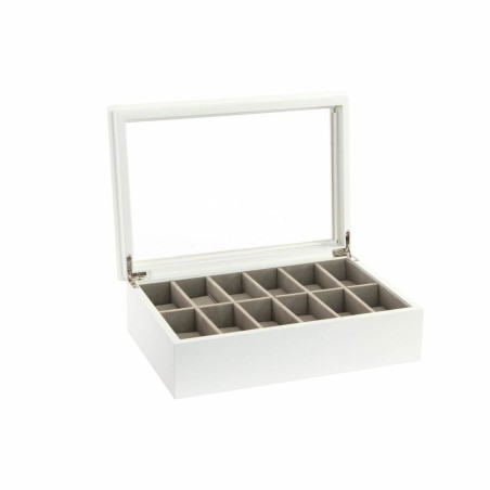 Boîte à bijoux DKD Home Decor 102182 Montres 28 x 19 x 9 cm Verre Bl