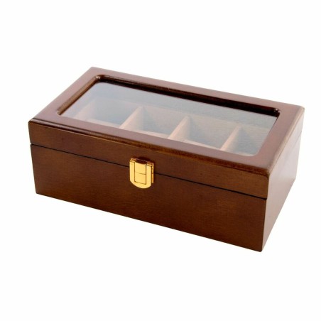 Doos-Juwelenkistje DKD Home Decor Horloges Bruin Hout Kristal Hout MDF