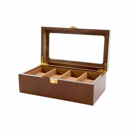 Caja-Joyero DKD Home Decor Relojes Marrón Madera Cristal Madera MDF 2 2
