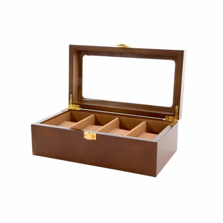 Doos-Juwelenkistje DKD Home Decor Horloges Bruin Hout Kristal Hout MDF