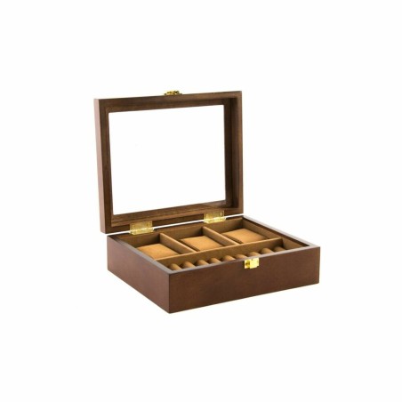 Doos-Juwelenkistje DKD Home Decor Bruin Hout Kristal Hout MDF 21 x 18