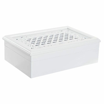 Caja-Joyero DKD Home Decor Relojes 29 x 20 x 9,5 cm Cristal Lila Blanc 2