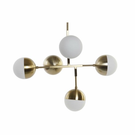 Deckenlampe DKD Home Decor LA-164658 Kristall Gold Metall (74 x 52 x 1