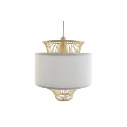 Lámpara de Techo DKD Home Decor Blanco Poliéster Bambú (40 x 40 x 5