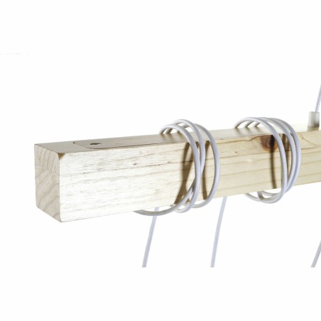 Lámpara de Techo DKD Home Decor Negro Metal Madera Blanco 220 V 50 W