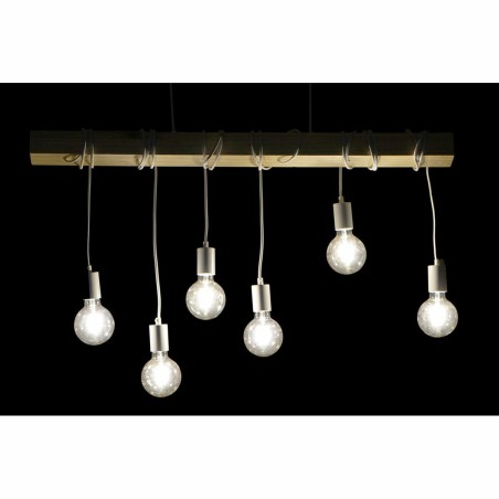 Lámpara de Techo DKD Home Decor Negro Metal Madera Blanco 220 V 50 W