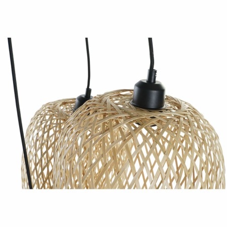 Ceiling Light DKD Home Decor Black Light brown Metal Bamboo 50 W Tropi