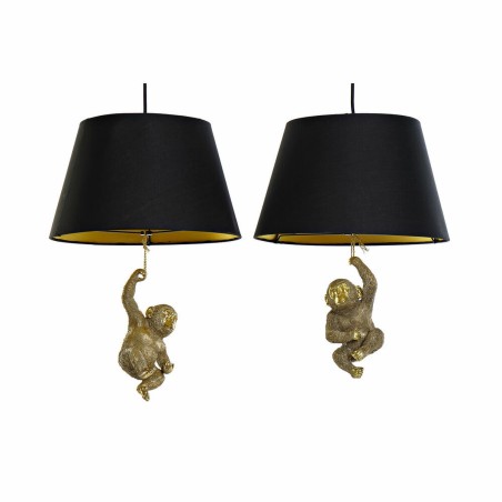 Lampadario DKD Home Decor 35,5 x 35,5 x 51 cm Dorato Resina Coloniale