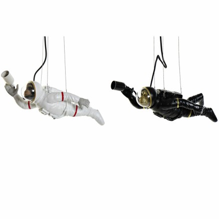 Ceiling Light DKD Home Decor Black White Resin 220 V 50 W (46 x 14.5 x