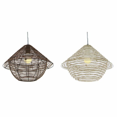 Lámpara de Techo DKD Home Decor Blanco Marrón Negro Natural Metal Cu