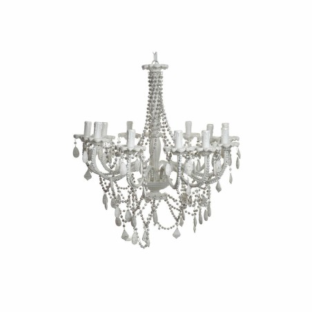 Lampadario DKD Home Decor Bianco Metallo Plastica 40 W Romantico Decap