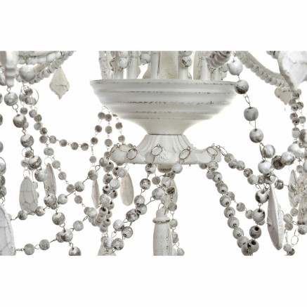 Lampadario DKD Home Decor Bianco Metallo Plastica 40 W Romantico Decap 2
