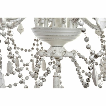 Suspension DKD Home Decor Blanc Métal Plastique 40 W Romantique Déca