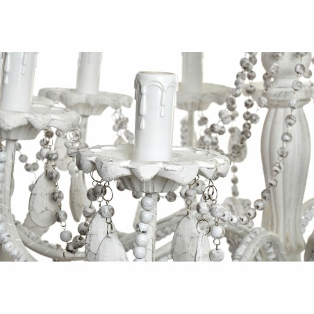Suspension DKD Home Decor Blanc Métal Plastique 40 W Romantique Déca
