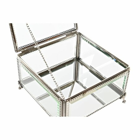 Caja-Joyero DKD Home Decor Cristal Metal 16 x 16 x 10 cm Plateado Tran