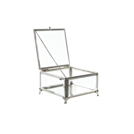 Caja-Joyero DKD Home Decor Cristal Metal 16 x 16 x 10 cm Plateado Tran