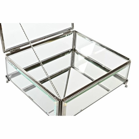 Doos-Juwelenkistje DKD Home Decor Transparant Zilverkleurig Metaal Kri