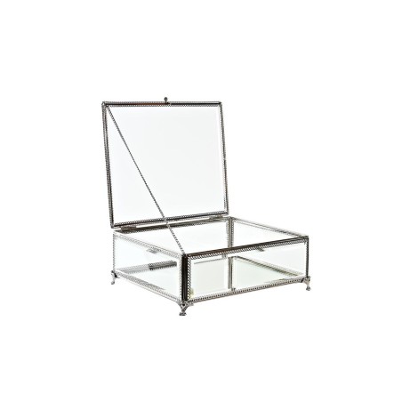 Doos-Juwelenkistje DKD Home Decor Transparant Zilverkleurig Metaal Kri