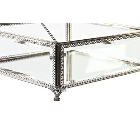 Doos-Juwelenkistje DKD Home Decor Transparant Zilverkleurig Metaal Kri