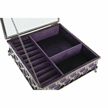 Caja-Joyero DKD Home Decor Cristal Metal (22 x 22 x 7 cm) 2