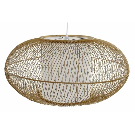 Lámpara de Techo DKD Home Decor Blanco Natural Bambú 40 W 83 x 83 x 2