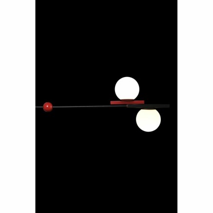 Plafondlamp DKD Home Decor Wit Zwart Rood Metaal Kristal 40 W 44 x 44 2