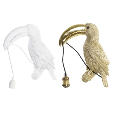 Wandleuchte DKD Home Decor Gold Weiß Harz Fugl 220 V 50 W Tropical (2