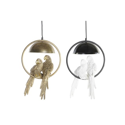 Deckenlampe DKD Home Decor Gold Metall Weiß Harz 50 W (29,5 x 22 x 44