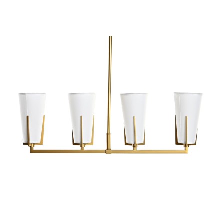 Deckenlampe DKD Home Decor Kristall Gold Metall Weiß (67 x 14 x 22 cm