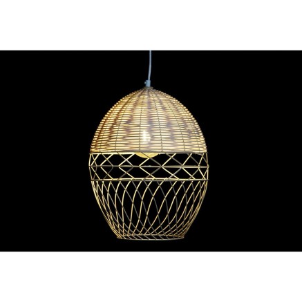 Lámpara de Techo DKD Home Decor Metal Blanco Marrón claro Ratán 50 2