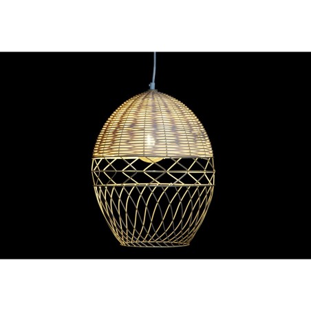 Ceiling Light DKD Home Decor Metal White Light brown Rattan 50 W (30 x
