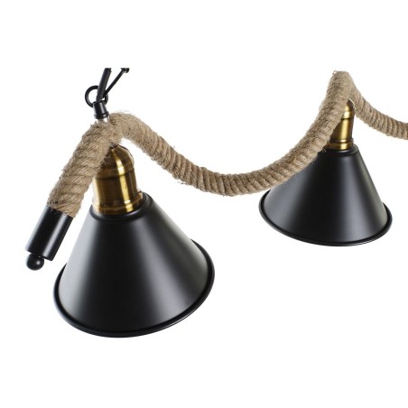 Ceiling Light DKD Home Decor Natural Black Metal Rope 50 W (85 x 18 x