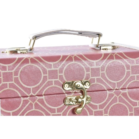Juego de Cajas Decorativas DKD Home Decor Lienzo Madera Naranja Blanco