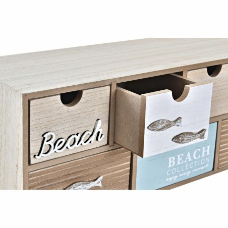 Doos-Juwelenkistje DKD Home Decor 40 x 16 x 19 cm Hout Bruin Turkoois