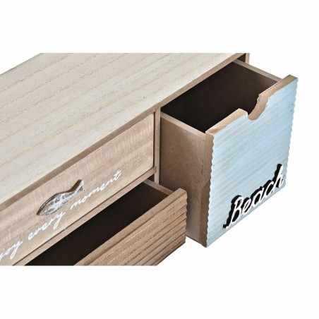 Scatola-Portagioie DKD Home Decor Marrone Turchese Legno 34 x 13 x 16