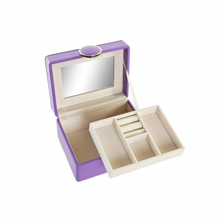 Doos-Juwelenkistje DKD Home Decor 23 x 17 x 10 cm Lila Polyurethaan Ho