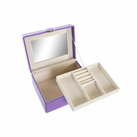 Doos-Juwelenkistje DKD Home Decor Lila Hout MDF 17 x 13 x 8,5 cm