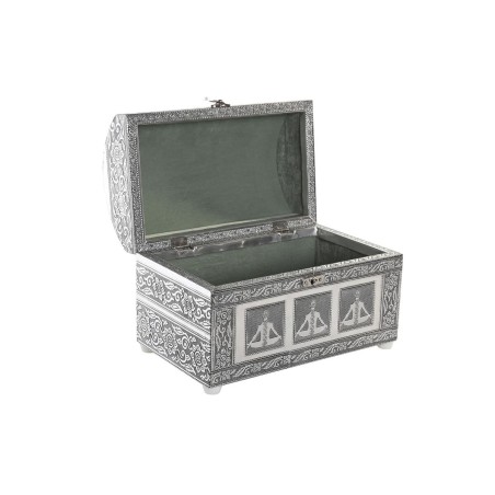 Boîte à bijoux DKD Home Decor Vert Argenté Bois Aluminium 25 x 15 x