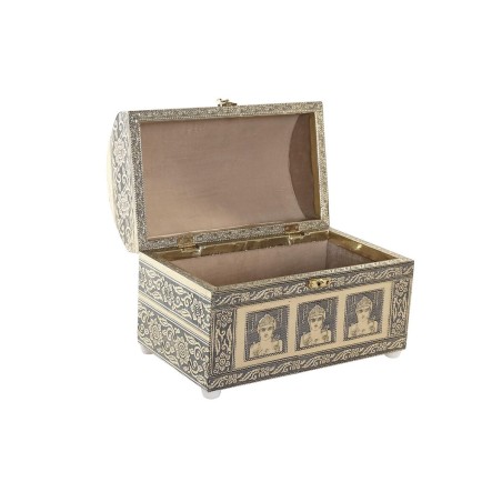 Scatola-Portagioie DKD Home Decor 25 x 15,5 x 18 cm Champagne Beige Le
