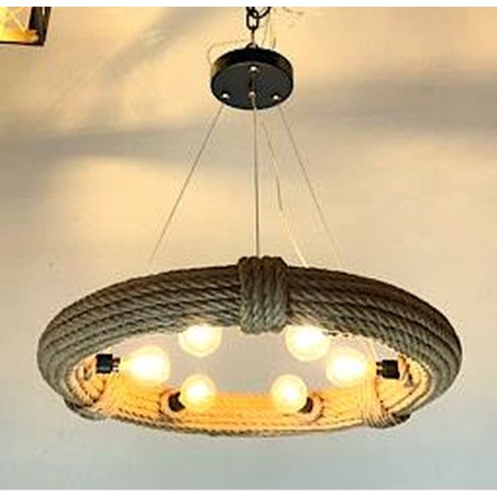 Lampadario DKD Home Decor Marrone Corda (51 x 51 x 10 cm) (47 X 47 X 1