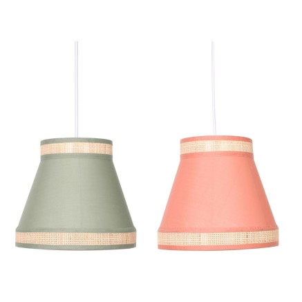 Ceiling Light DKD Home Decor 30 x 30 x 28 cm Natural Orange Green Ratt 2