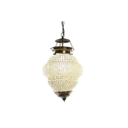 Lampadario DKD Home Decor Bianco Metallo Cristallo 25 W 23 x 23 x 33 c
