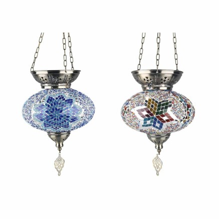 Suspension DKD Home Decor 25 x 25 x 49 cm Verre Métal Multicouleur 25