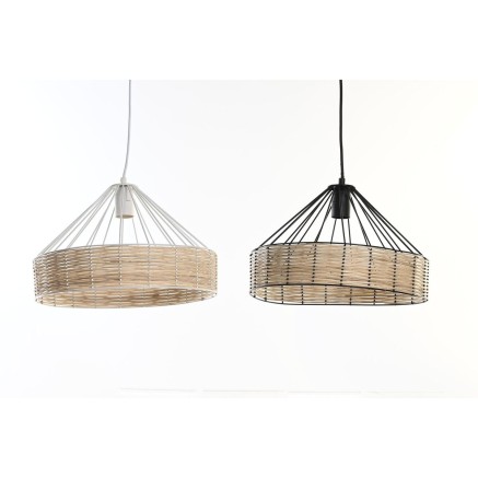Lámpara de Techo DKD Home Decor 35 x 35 x 22 cm Negro Metal Ratán 50