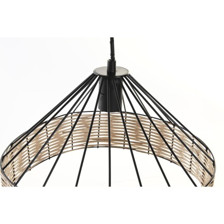 Suspension DKD Home Decor 35 x 35 x 22 cm Noir Métal Rotin 50 W (2 Un