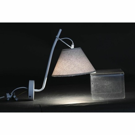 Wall Lamp DKD Home Decor Golden Metal Linen White 50 W Modern (22 x 32 2