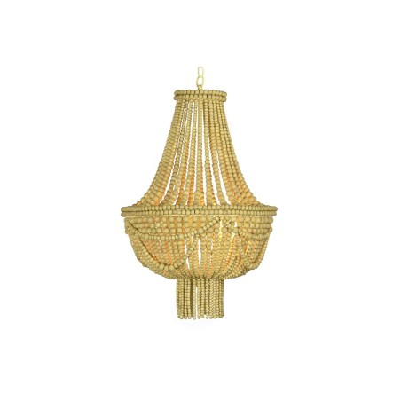 Suspension DKD Home Decor Métal Marron Jaune 40 W Bois MDF (40 x 40 x