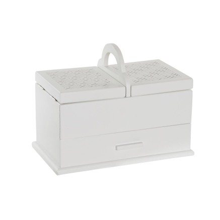 Boîte à bijoux DKD Home Decor 16 x 17 x 28 cm Blanc Rose clair Bois