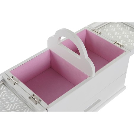 Caja-Joyero DKD Home Decor 16 x 17 x 28 cm Blanco Rosa claro Madera MD