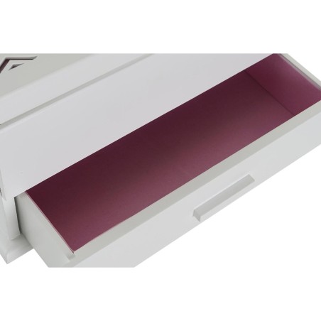 Caja-Joyero DKD Home Decor 16 x 17 x 28 cm Blanco Rosa claro Madera MD